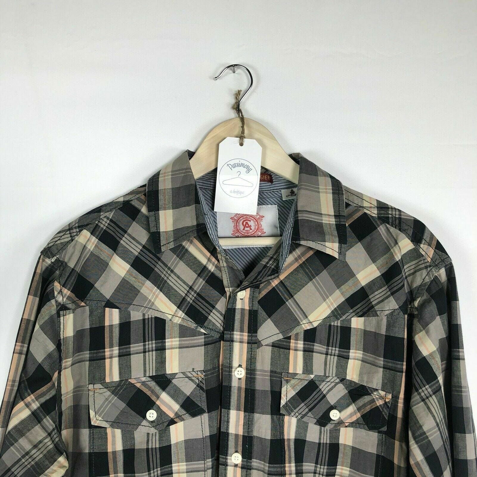 Christian Audigier Men’s Western Snap-Up Dress Shirt | Plaid | Size L (42-44) | Long Sleeve | EUC -  | Buy at Parsimony Shoppes