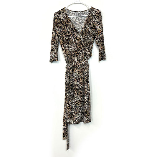 Christine V | Womens Leopard Print Wrap Dress | Color: Black/Brown | Size: XL | Pre-Owned -  | Buy at Parsimony Shoppes