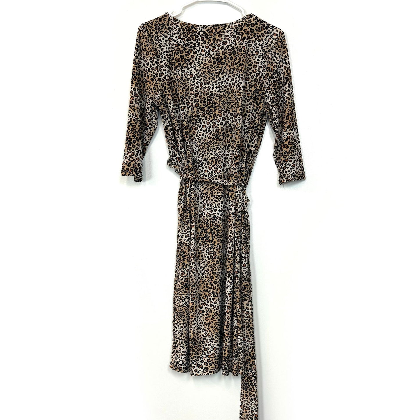 Christine V | Womens Leopard Print Wrap Dress | Color: Black/Brown | Size: XL | Pre-Owned -  | Buy at Parsimony Shoppes