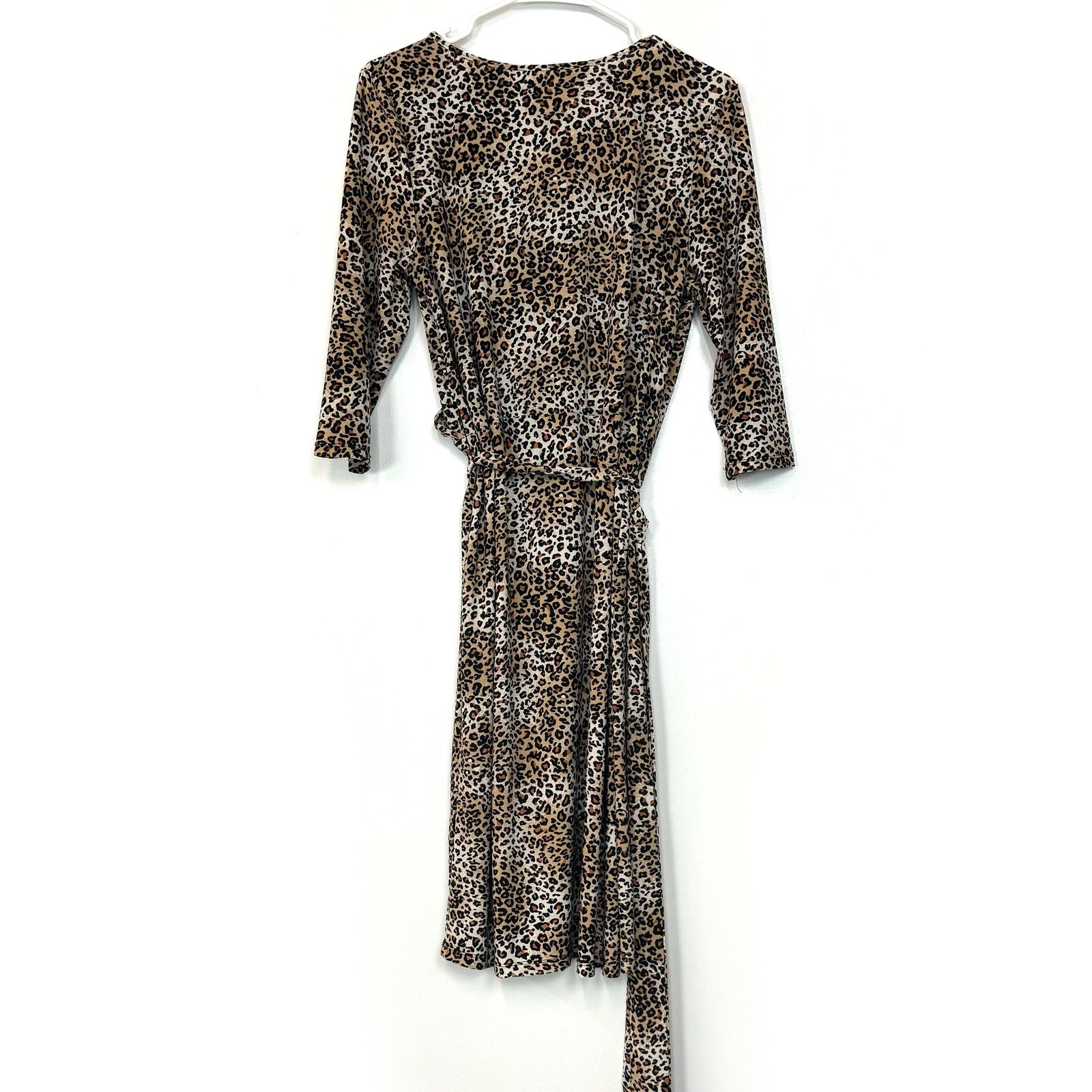 Christine V | Womens Leopard Print Wrap Dress | Color: Black/Brown | Size: XL | Pre-Owned -  | Buy at Parsimony Shoppes