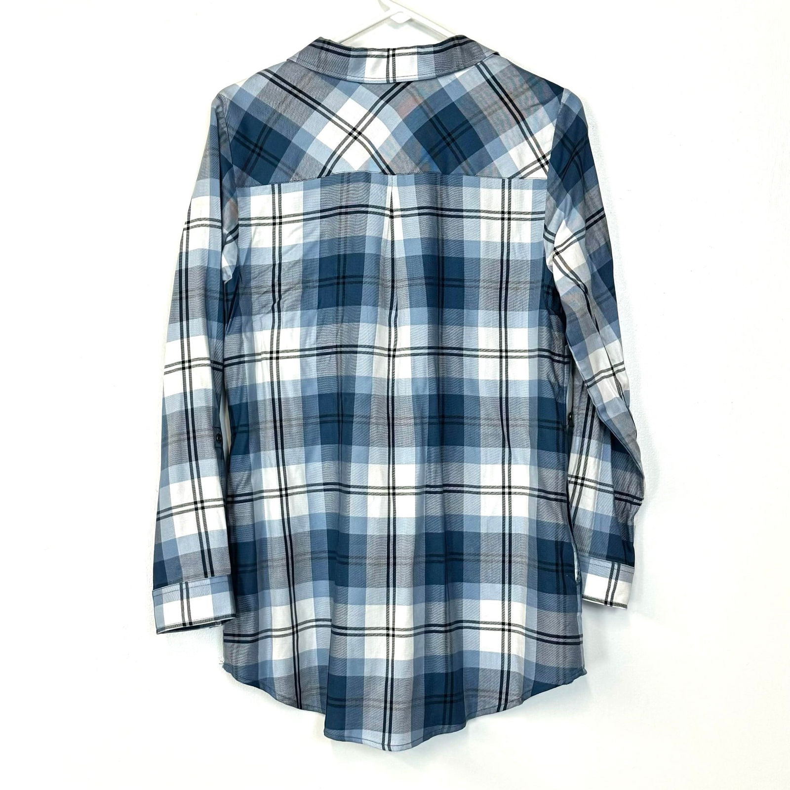 Christopher & Banks | Womens Plaid Top L/s | Color: Blue/White | Size: S -  | Buy at Parsimony Shoppes