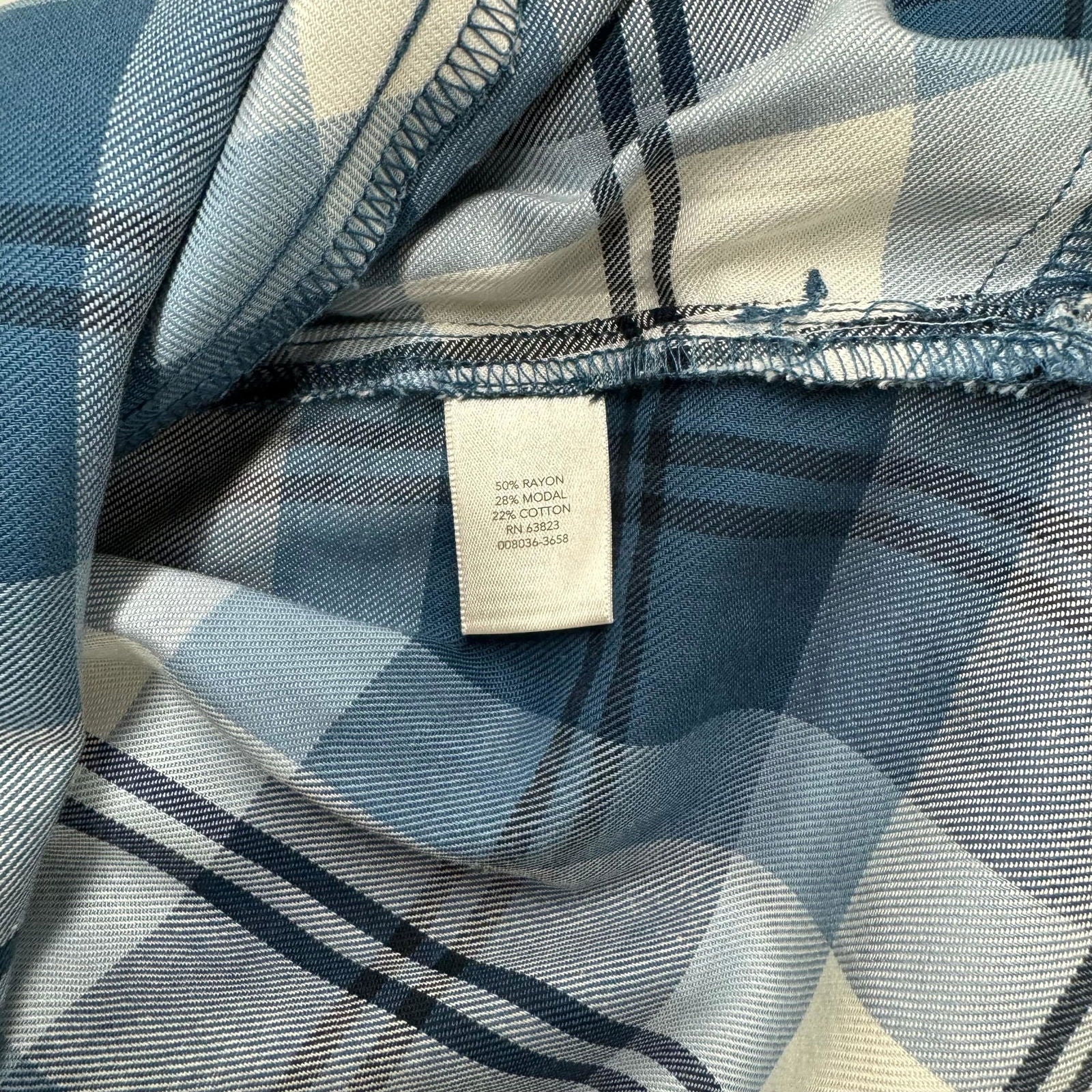 Christopher & Banks | Womens Plaid Top L/s | Color: Blue/White | Size: S -  | Buy at Parsimony Shoppes
