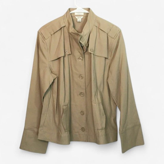Christopher & Banks Women's Beige Lightweight Button-Up Jacket - Size XL