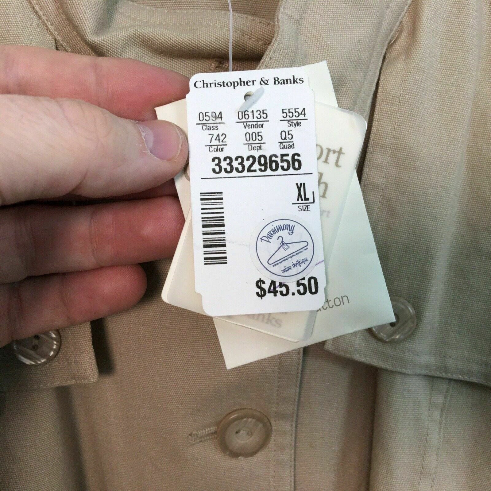 Christopher & Banks Womens Size XL Beige Light Button Up Jacket -  | Buy at Parsimony Shoppes