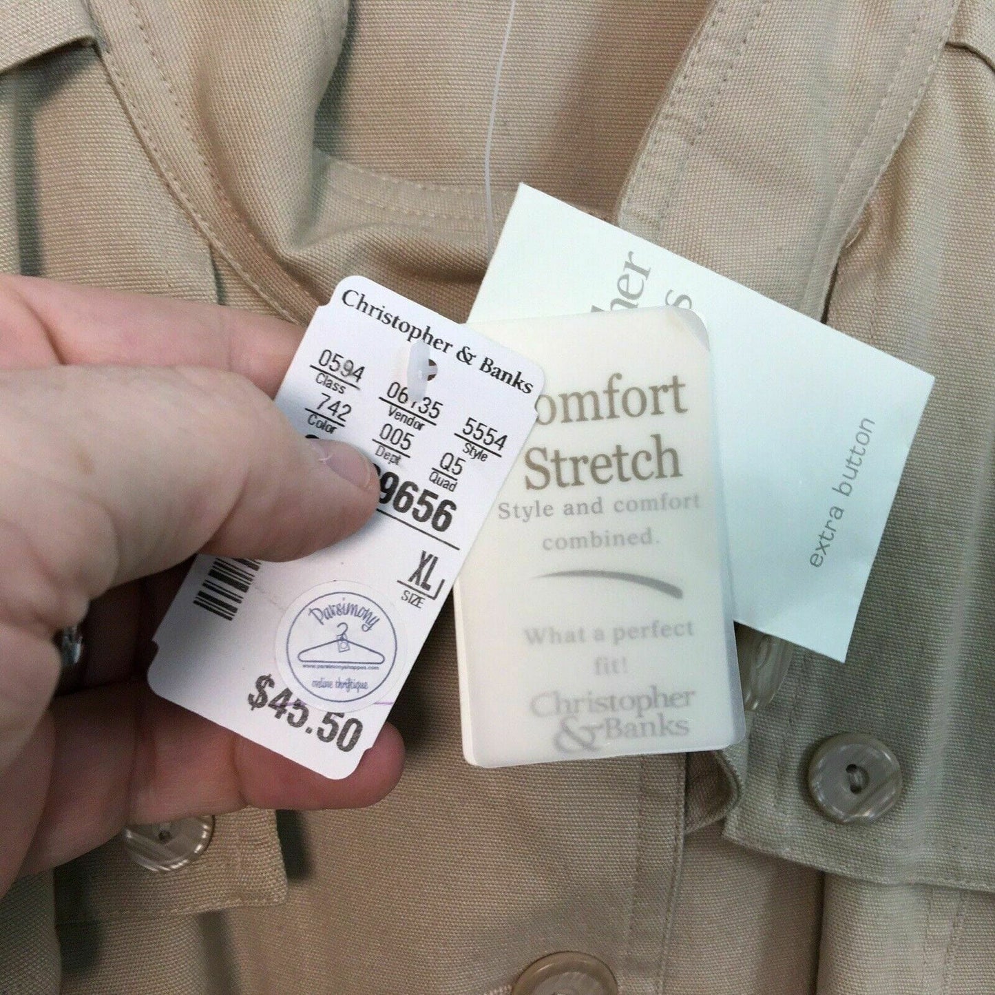 Christopher & Banks Womens Size XL Beige Light Button Up Jacket -  | Buy at Parsimony Shoppes