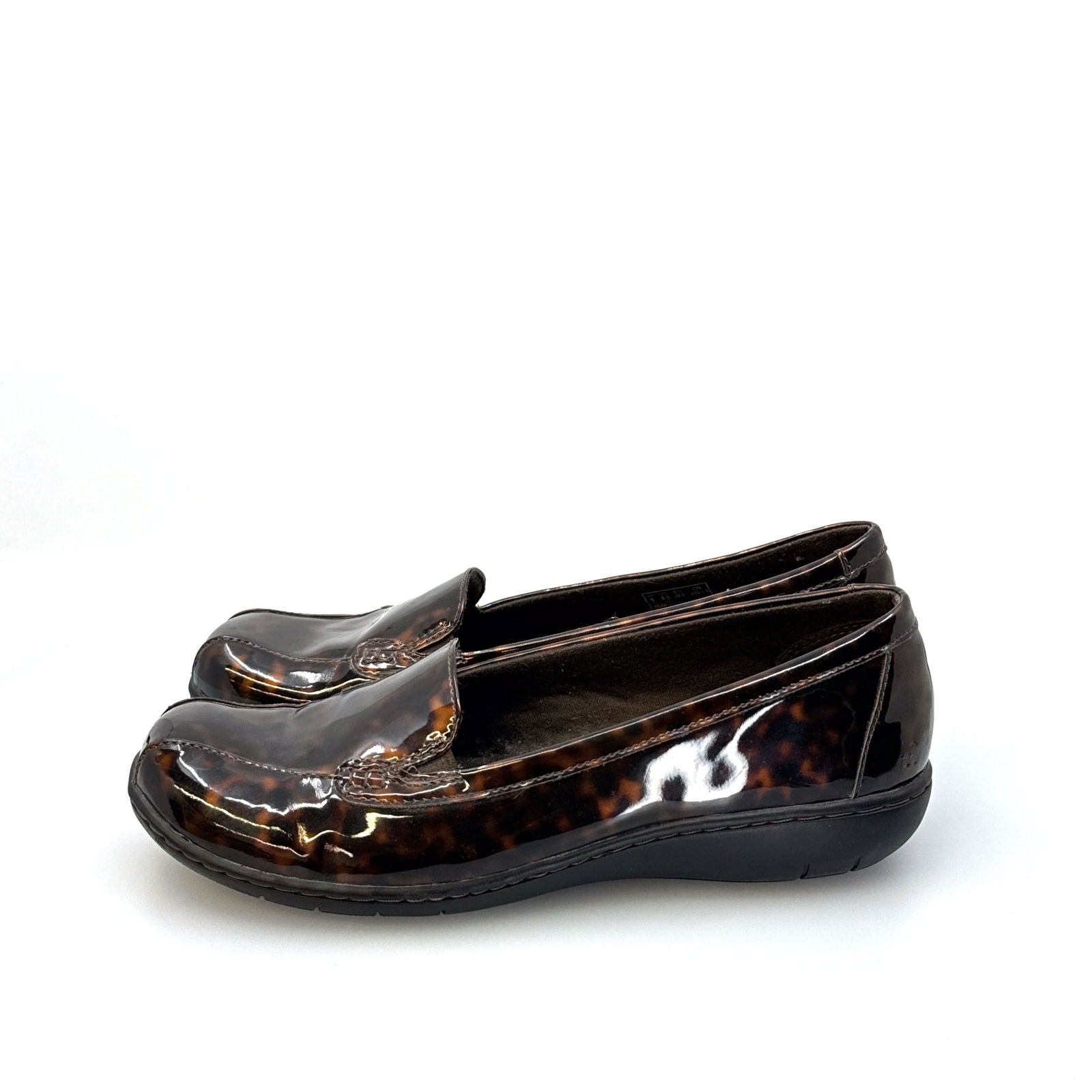 Clarks Collection | Womens Tortoise Patent Loafers | Color: Brown | Size: 8.5 | Pre-Owned -  | Buy at Parsimony Shoppes