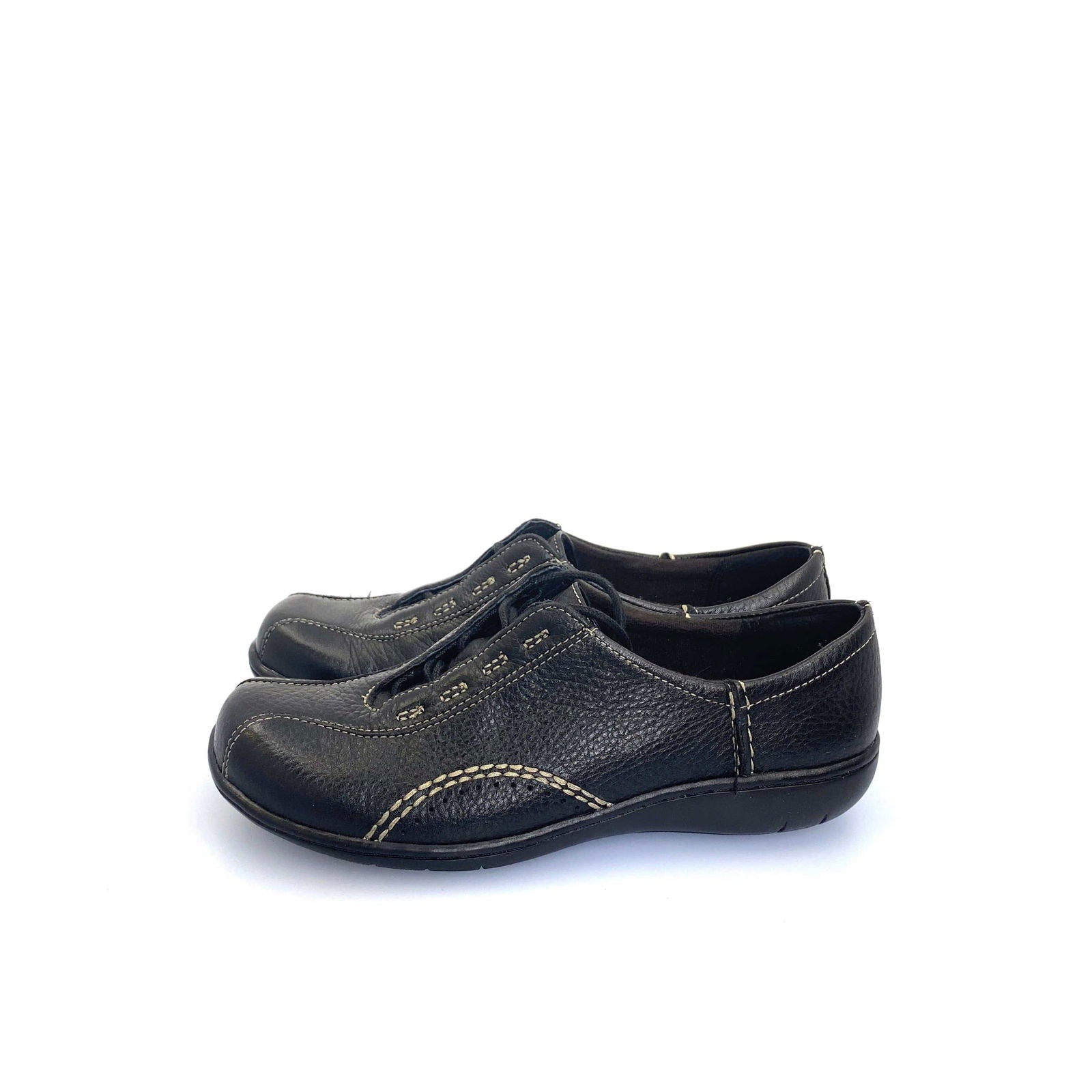 Clarks Viola Womens Size 6.5M Black Leather Bicycle Toe Lace Up Sneaker Shoes NEW -  | Buy at Parsimony Shoppes