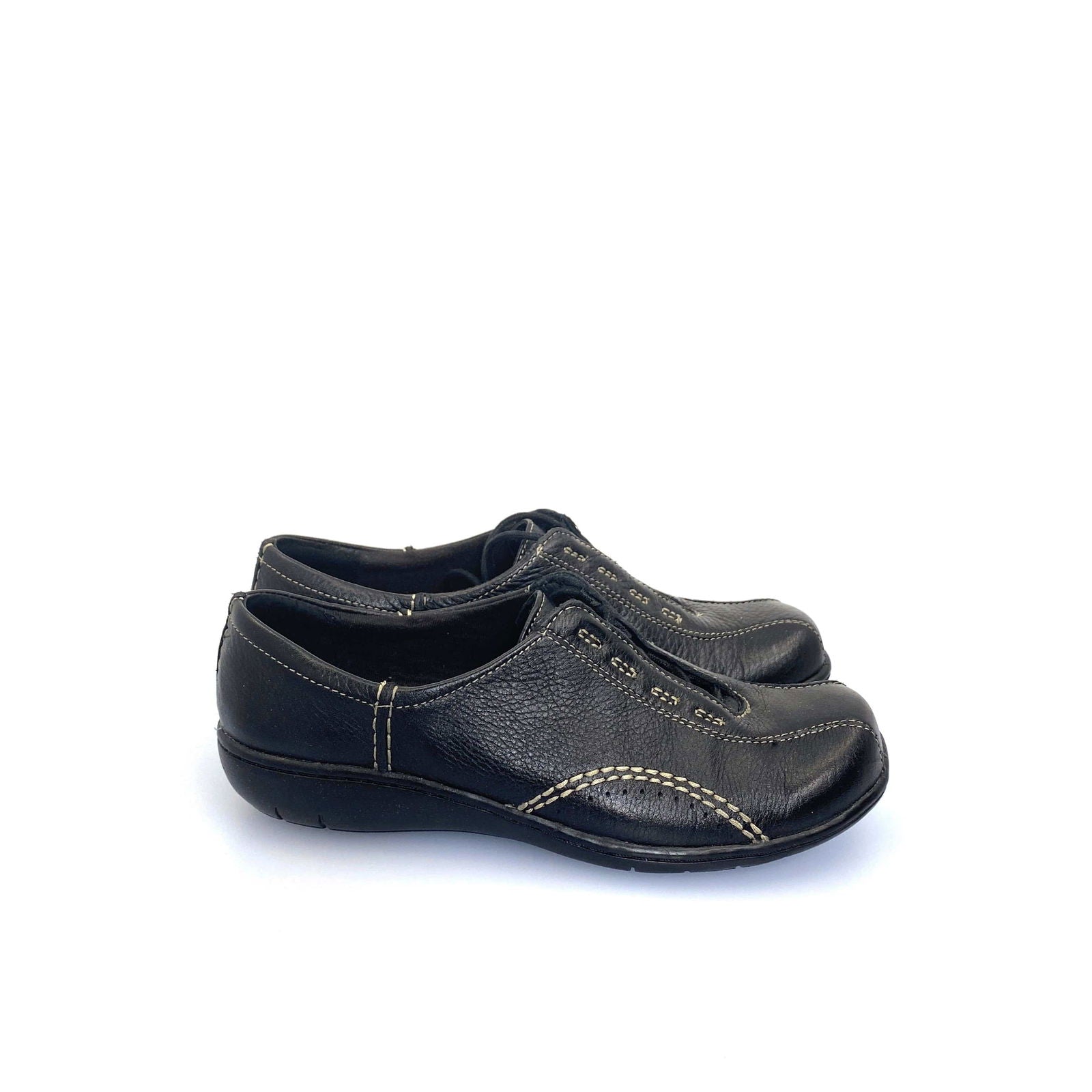 Clarks Viola Womens Size 6.5M Black Leather Bicycle Toe Lace Up Sneaker Shoes NEW -  | Buy at Parsimony Shoppes