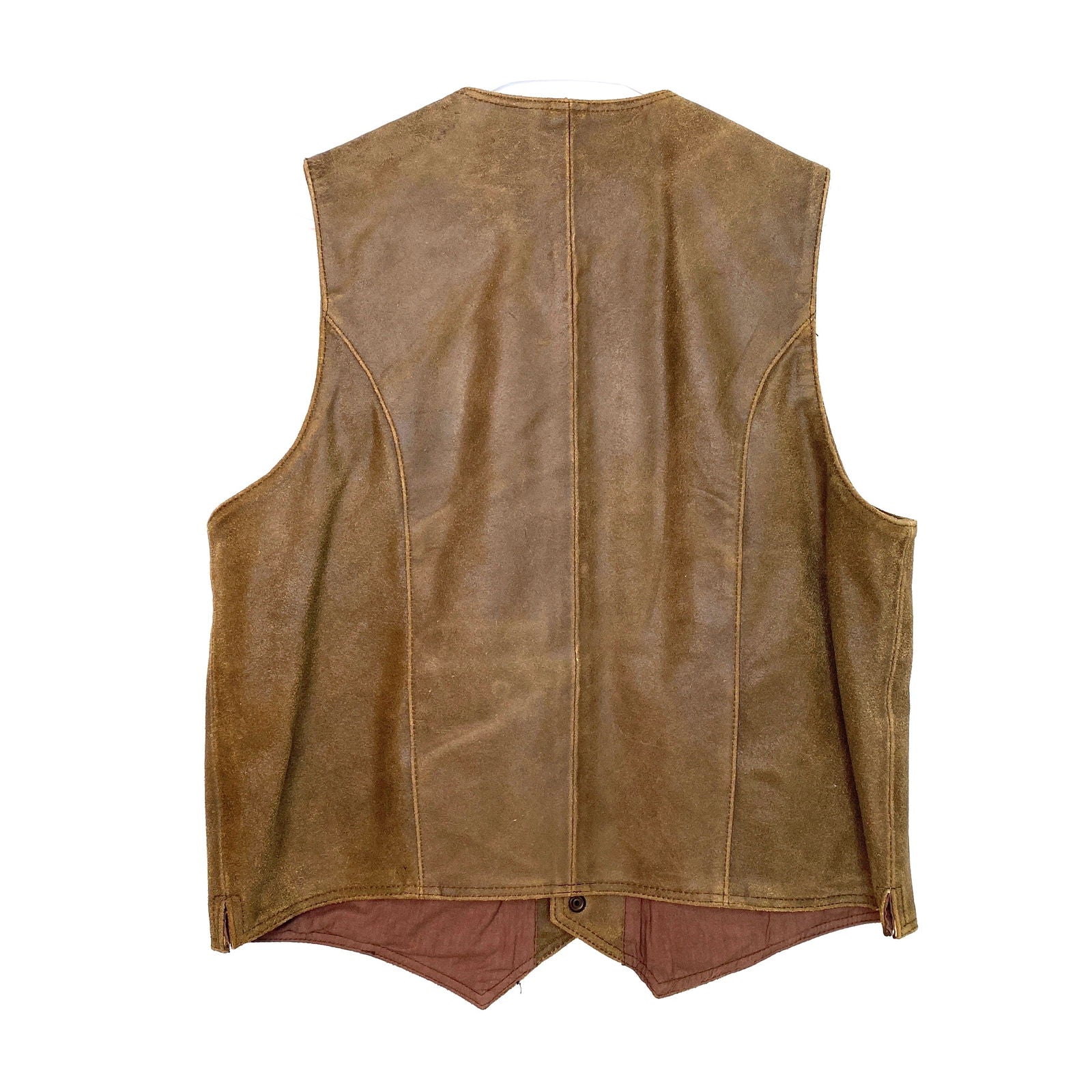 Classic Leather Gear FIRST Mens Size L Brown Leather Vest Snap-Up -  | Buy at Parsimony Shoppes