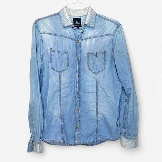 Clockhouse Women's Western Denim Shirt - Size L - Blue - Long Sleeve Button-Up