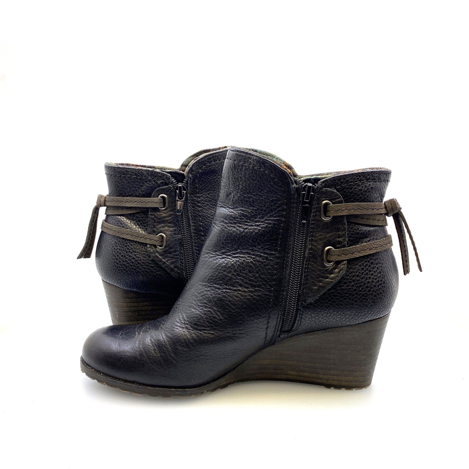 Cobb Hill by Rockport Womens “Lucinda” Size 8M Black Back Tie Boot Booties -  | Buy at Parsimony Shoppes