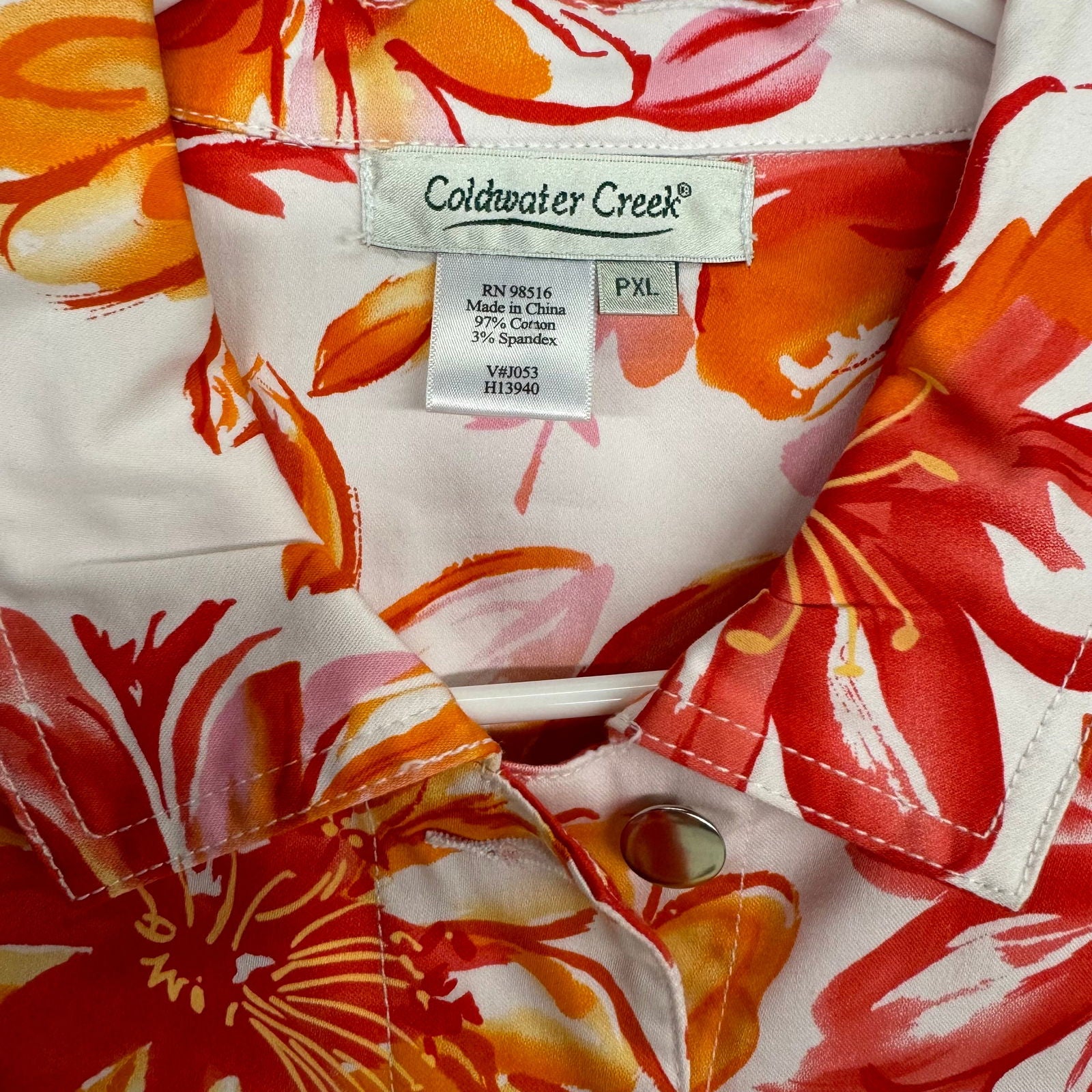 Coldwater Creek | Womens Floral Casual Jacket | Color: White/Pink | Size: PXL -  | Buy at Parsimony Shoppes