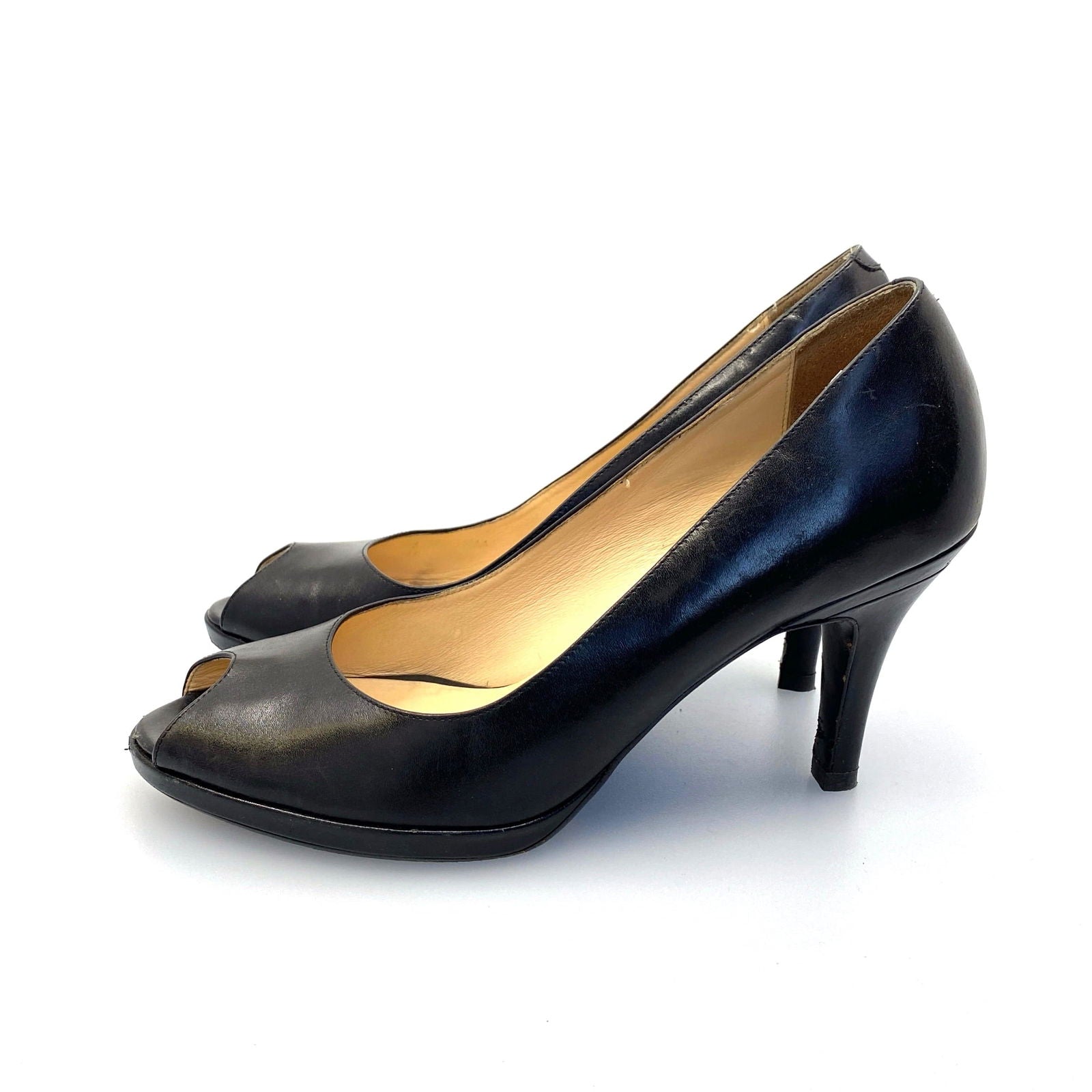 Cole Haan | Open-Toe Pumps Heels Shoes | Color: Black | Size: 8.5 AA Black | Pre-Owned -  | Buy at Parsimony Shoppes