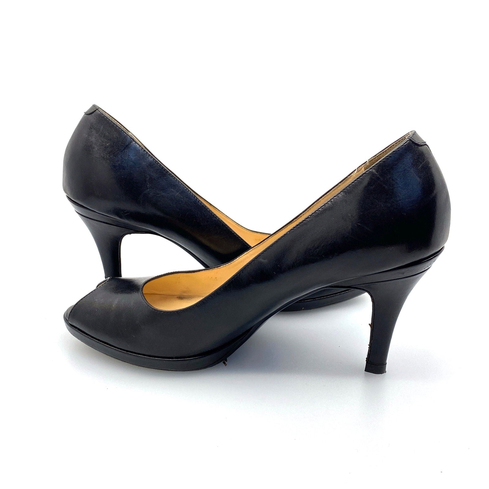 Cole Haan | Open-Toe Pumps Heels Shoes | Color: Black | Size: 8.5 AA Black | Pre-Owned -  | Buy at Parsimony Shoppes