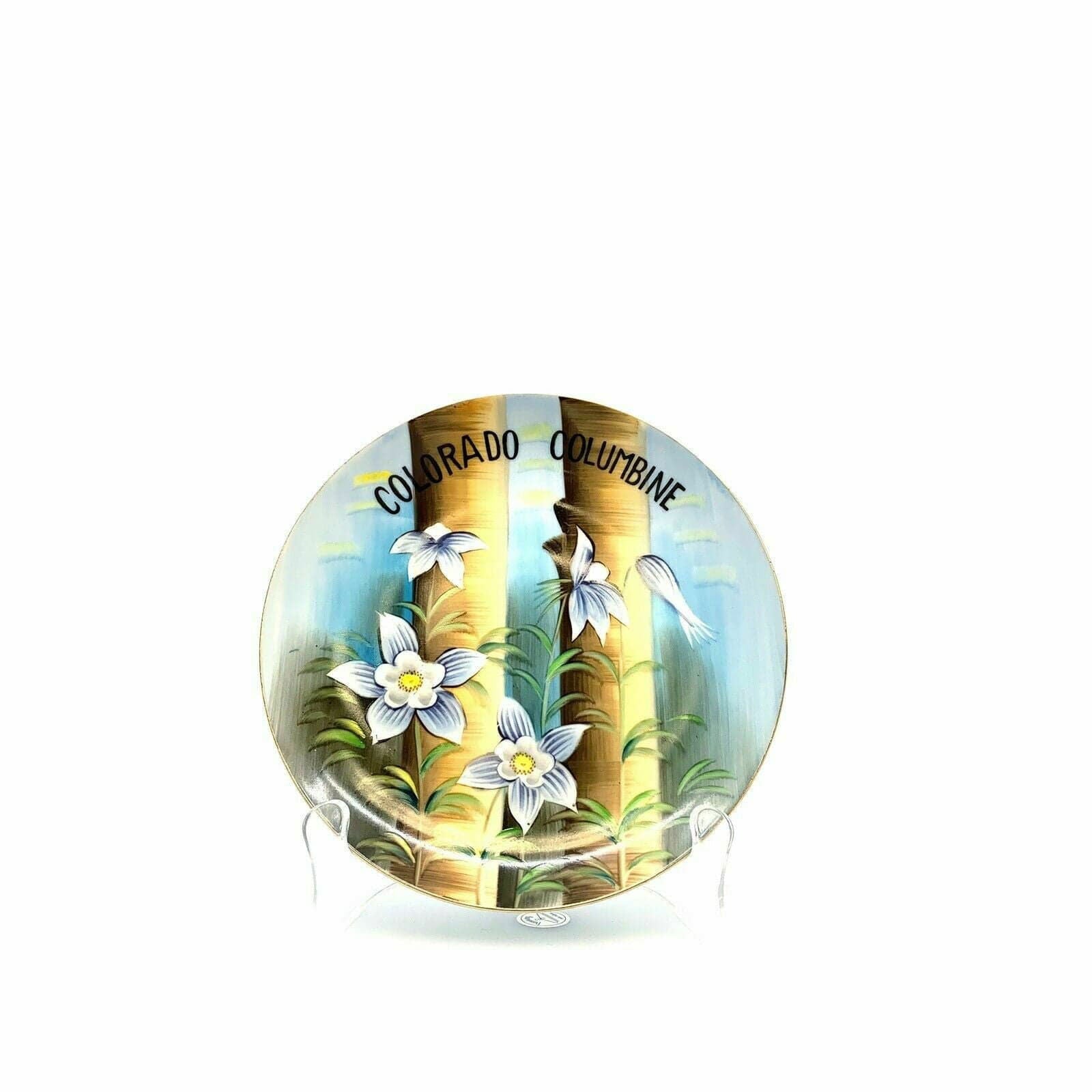 Colorado Columbine Collectible Plate, Blue Painted - 8” -  | Buy at Parsimony Shoppes
