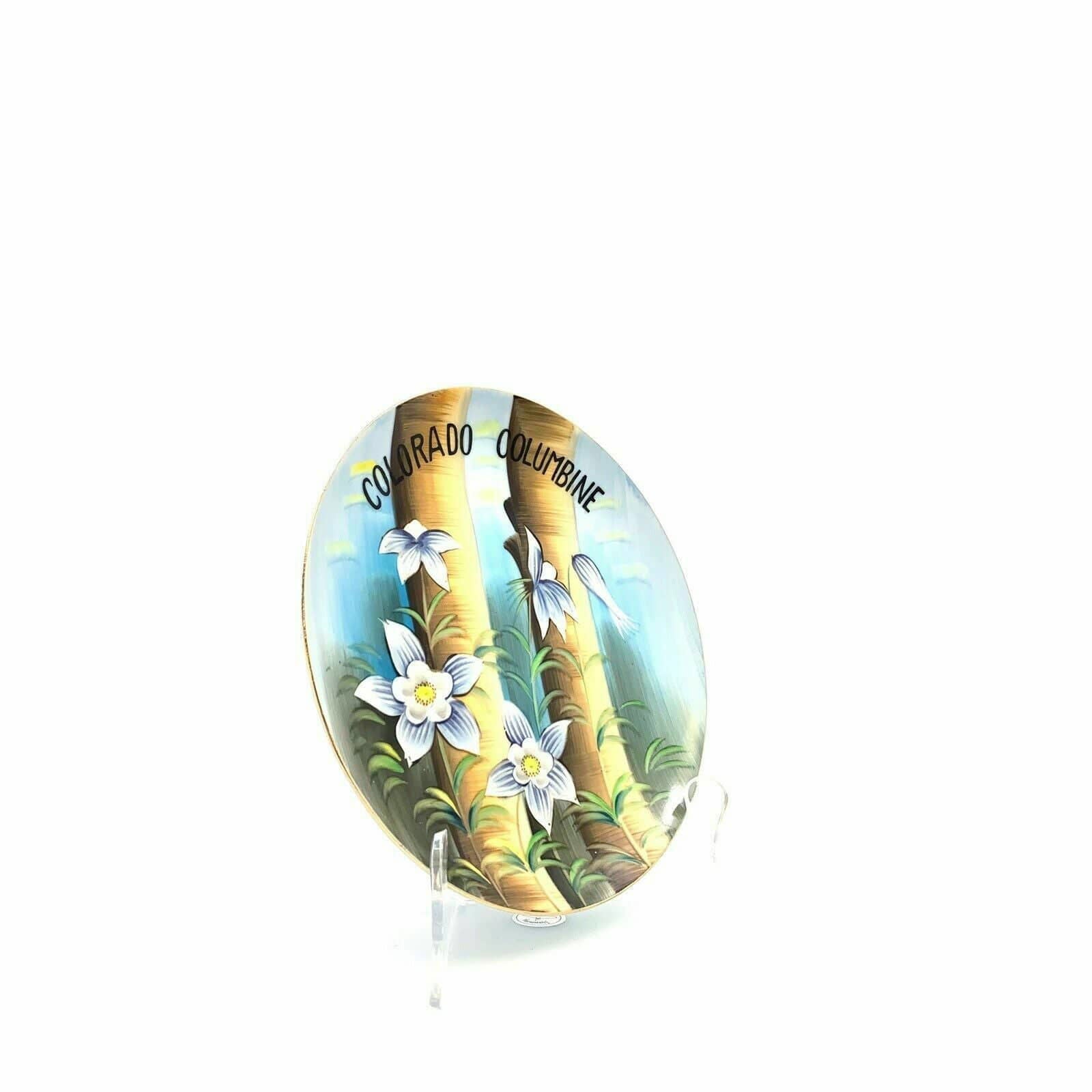 Colorado Columbine Collectible Plate, Blue Painted - 8” -  | Buy at Parsimony Shoppes