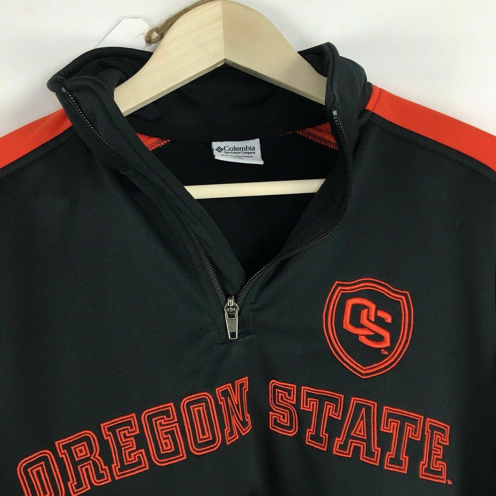 Columbia Mens Zip Up Jacket Medium Black Orange Logo Oregon State Beavers Mock Neck -  | Buy at Parsimony Shoppes