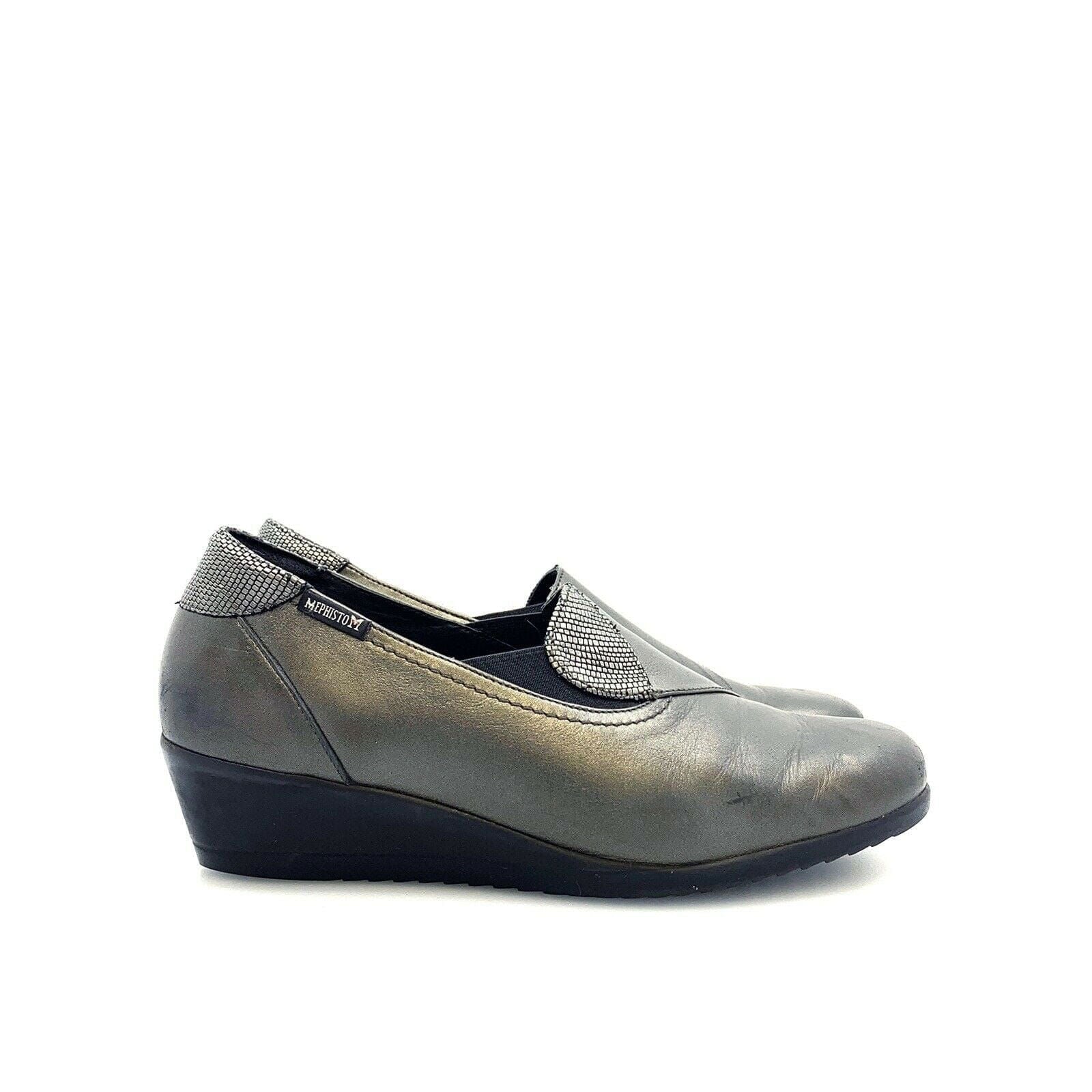 Comfortable Mephisto Gray 'Giacinta' Leather Wedge Pumps Size 9.5 -  | Buy at Parsimony Shoppes