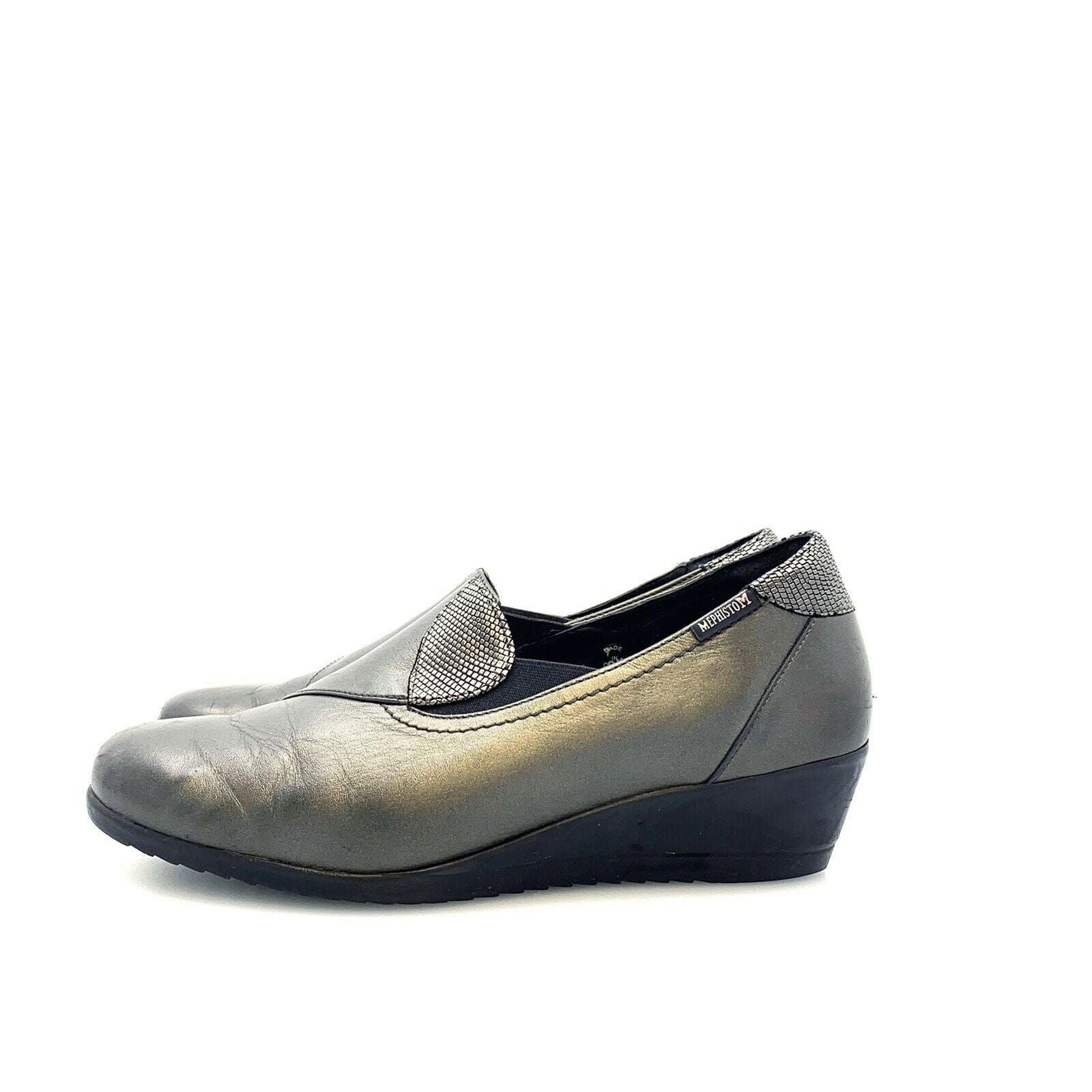 Comfortable Mephisto Gray 'Giacinta' Leather Wedge Pumps Size 9.5 -  | Buy at Parsimony Shoppes