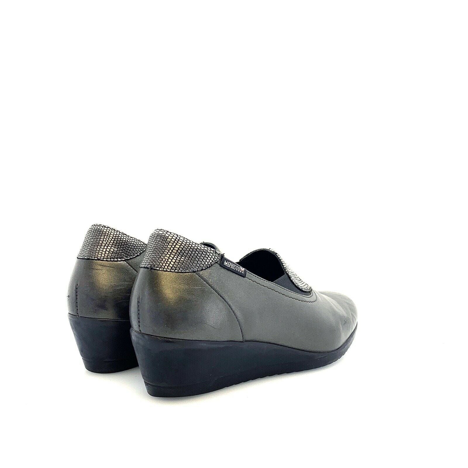 Comfortable Mephisto Gray 'Giacinta' Leather Wedge Pumps Size 9.5 -  | Buy at Parsimony Shoppes