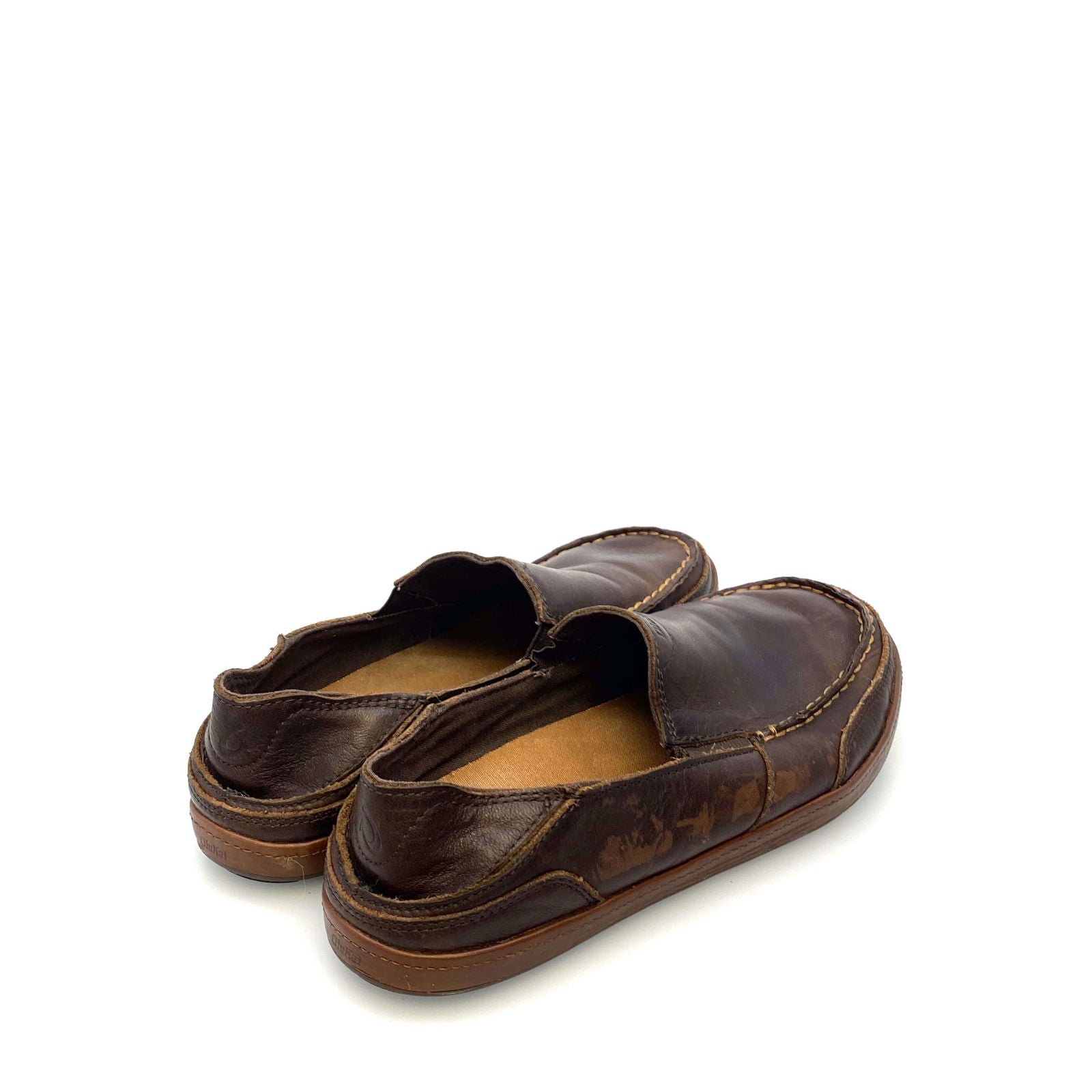 Comfortable Olukai Mens Puhula Brown Leather Slip-On Casual Beach Shoes Size 8.5M -  | Buy at Parsimony Shoppes