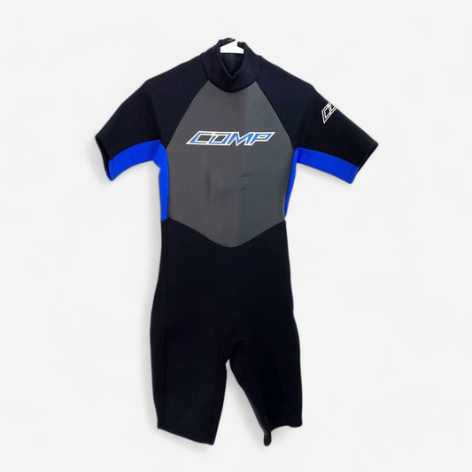 Unisex Short Sleeve and Leg Wetsuit for Diving and Scuba - Black/Blue - Size S