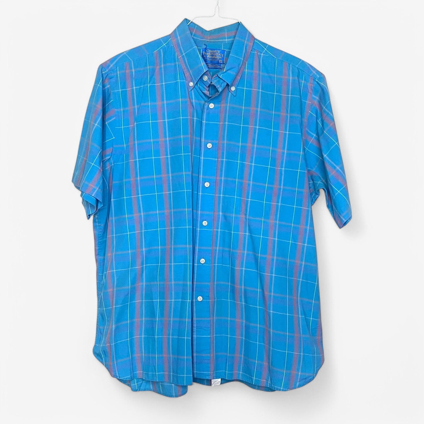 Country Traditional by Pendleton Men's Blue Plaid Button-Down Shirt - XL - Short Sleeve