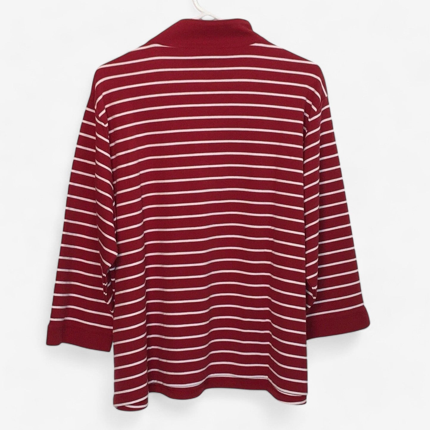 Cali & York Women's Red and White Striped Pullover Sweater - Size 2X