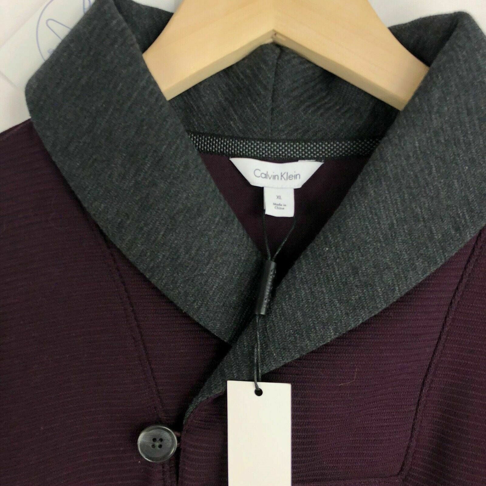 Cozy Calvin Klein Purple Gray Colorblock Cowl Neck Sweater XL NWT -  | Buy at Parsimony Shoppes