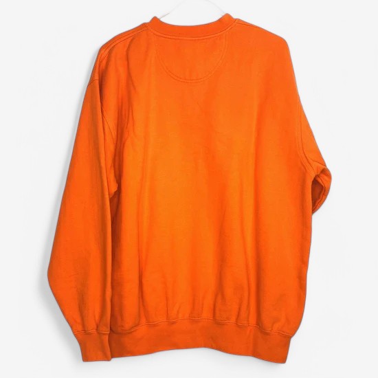 Vintage Denver Broncos Men's XL Orange Crew Neck Embroidered Sweatshirt
