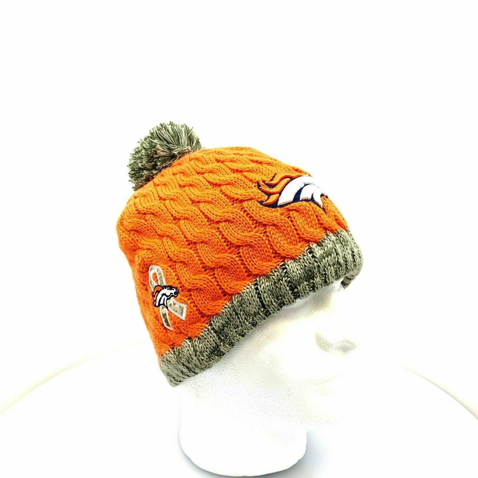 Cozy New Era Womens Cable Knit Fleece Lined Cap - Denver Broncos - OSFA - Orange - Very Good -  | Buy at Parsimony Shoppes