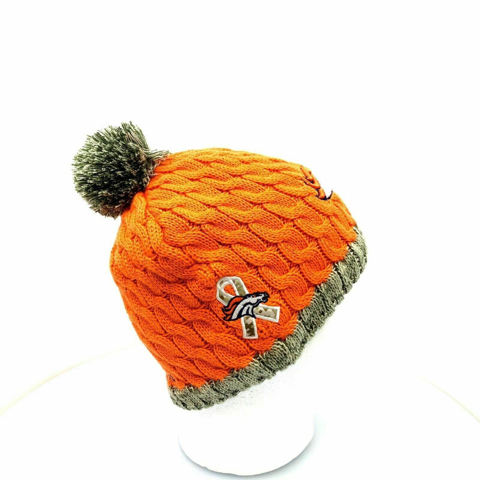 Cozy New Era Womens Cable Knit Fleece Lined Cap - Denver Broncos - OSFA - Orange - Very Good -  | Buy at Parsimony Shoppes