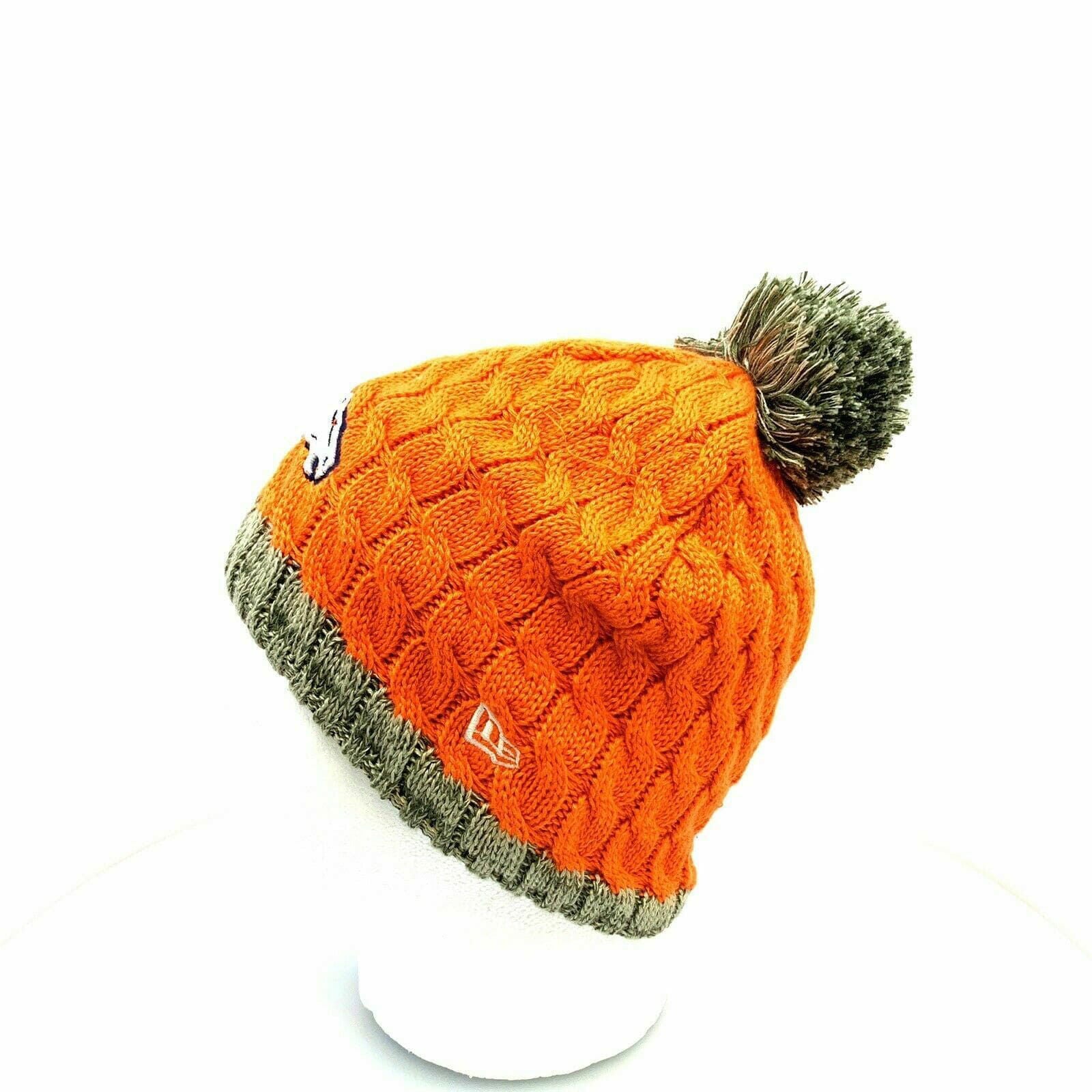 Cozy New Era Womens Cable Knit Fleece Lined Cap - Denver Broncos - OSFA - Orange - Very Good -  | Buy at Parsimony Shoppes