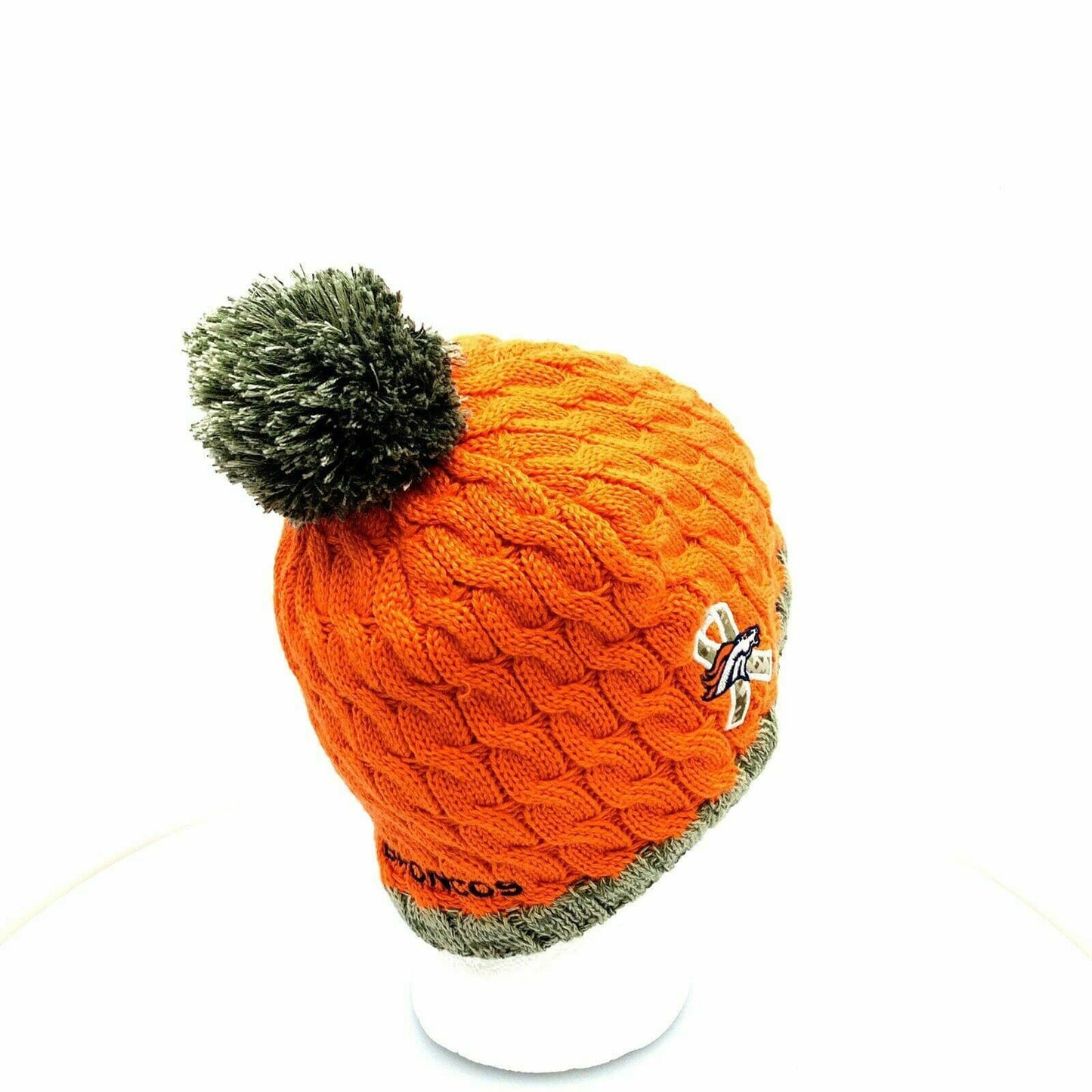 Cozy New Era Womens Cable Knit Fleece Lined Cap - Denver Broncos - OSFA - Orange - Very Good -  | Buy at Parsimony Shoppes