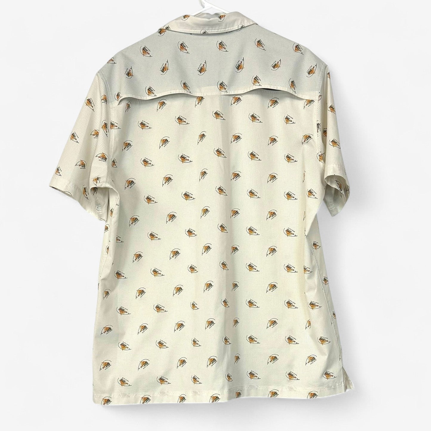 Croft & Barrow Men's Cream Short Sleeve Fishing Shirt - Size L