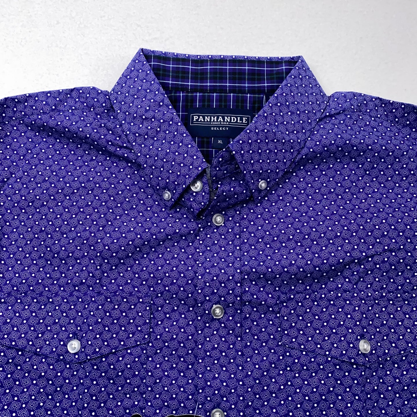 Panhandle Select Men's Purple Diamond Dress Shirt - Button-Down Long Sleeve - Size XL - New with Tags