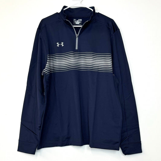 Under Armour | Mens Loose Fit 1/4 Zip Pullover | Color: Blue/Gray | Size: XL | NWT
