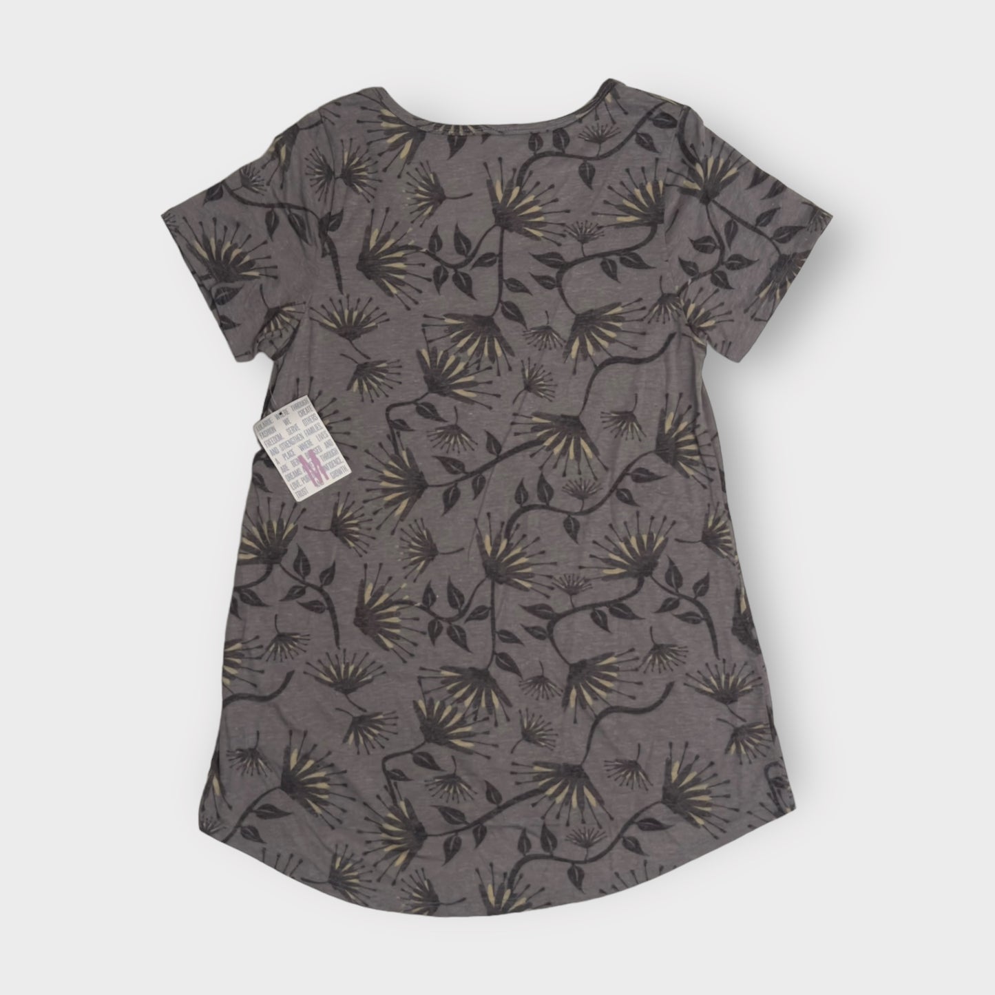 LuLaRoe Classic T | S (6-8) | Gray Botanical Print | S/s | NWT