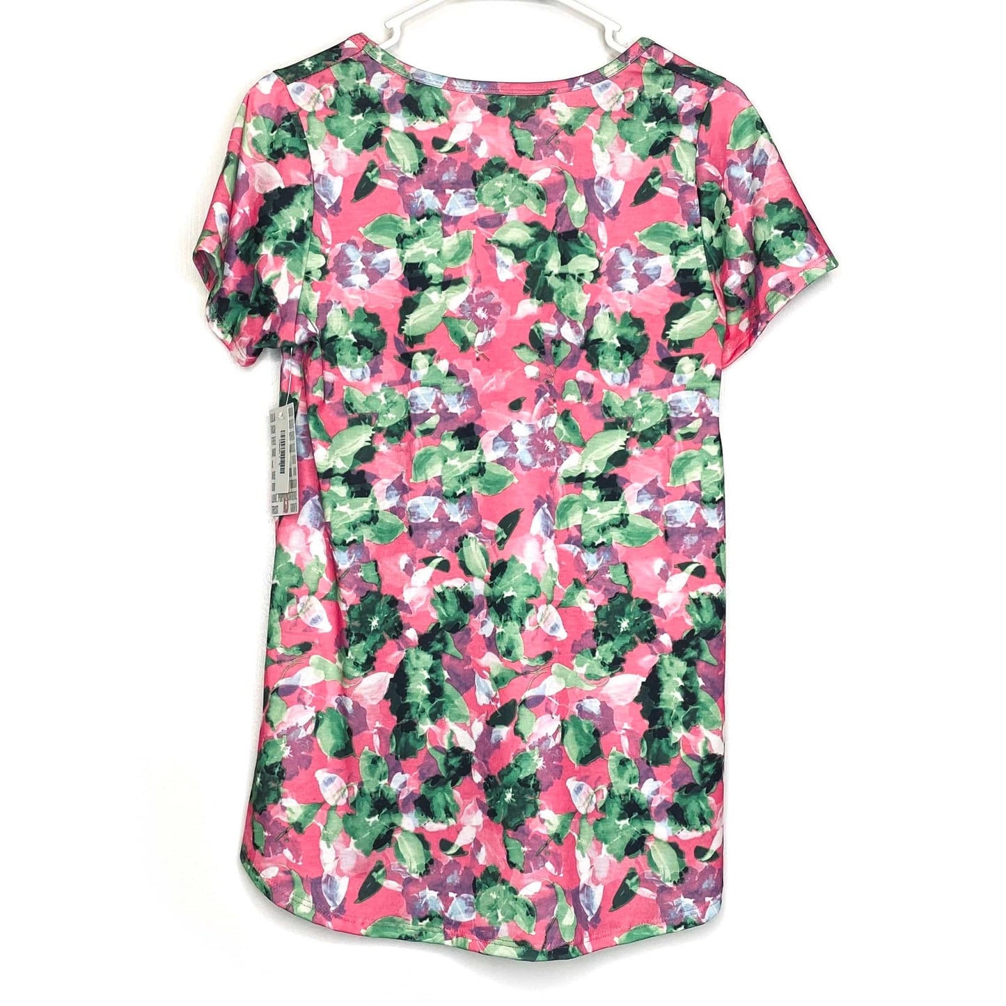 LuLaRoe Womens S Green/Pink Floral Classic T Activewear Top S/s NWT