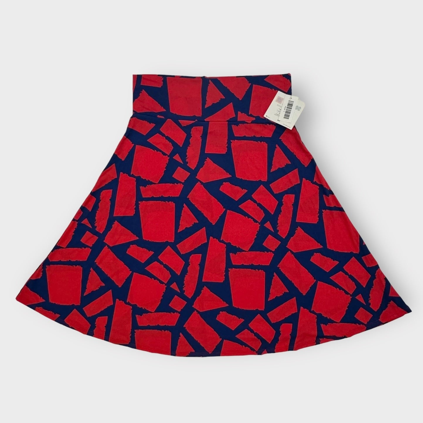 LuLaRoe Azure Skirt | L (10-12) | Blue/Red | Bricks | NWT