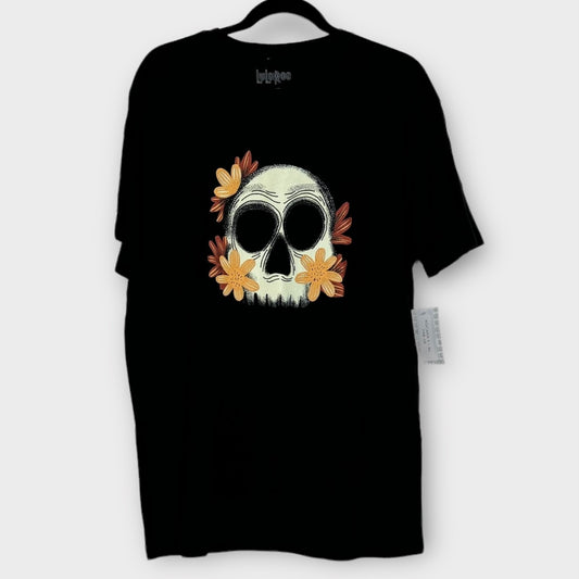 LuLaRoe Vault | ROCKER T | XL | Black | SKULL/FLORAL | NWT