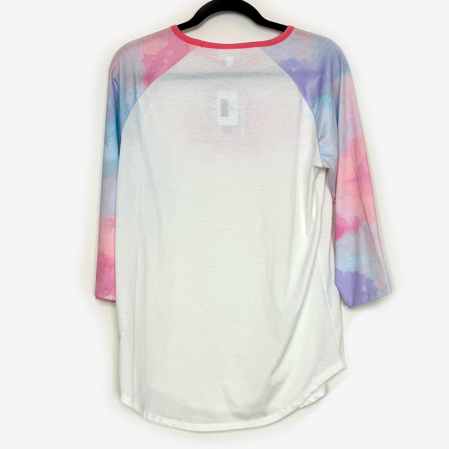 LuLaRoe Vault | Randy SMILE Raglan Tee | Size: M | Color: Blue/White | Watercolor | NWT