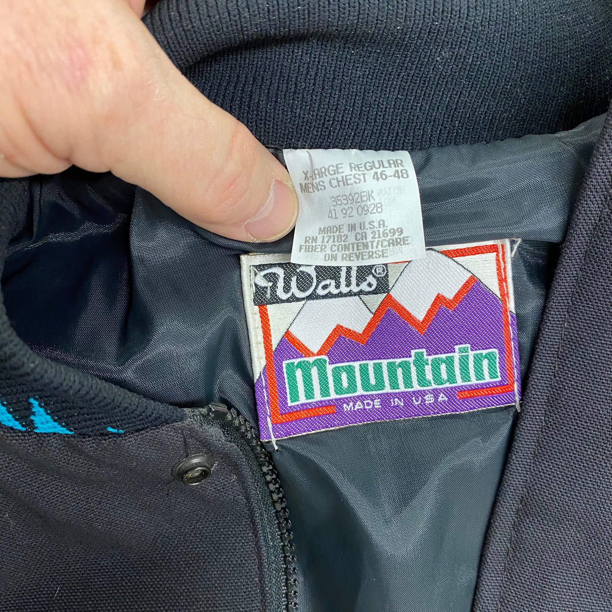 Vintage Walls Western Wear USA Mens XL Rancher Teal Black Canvas