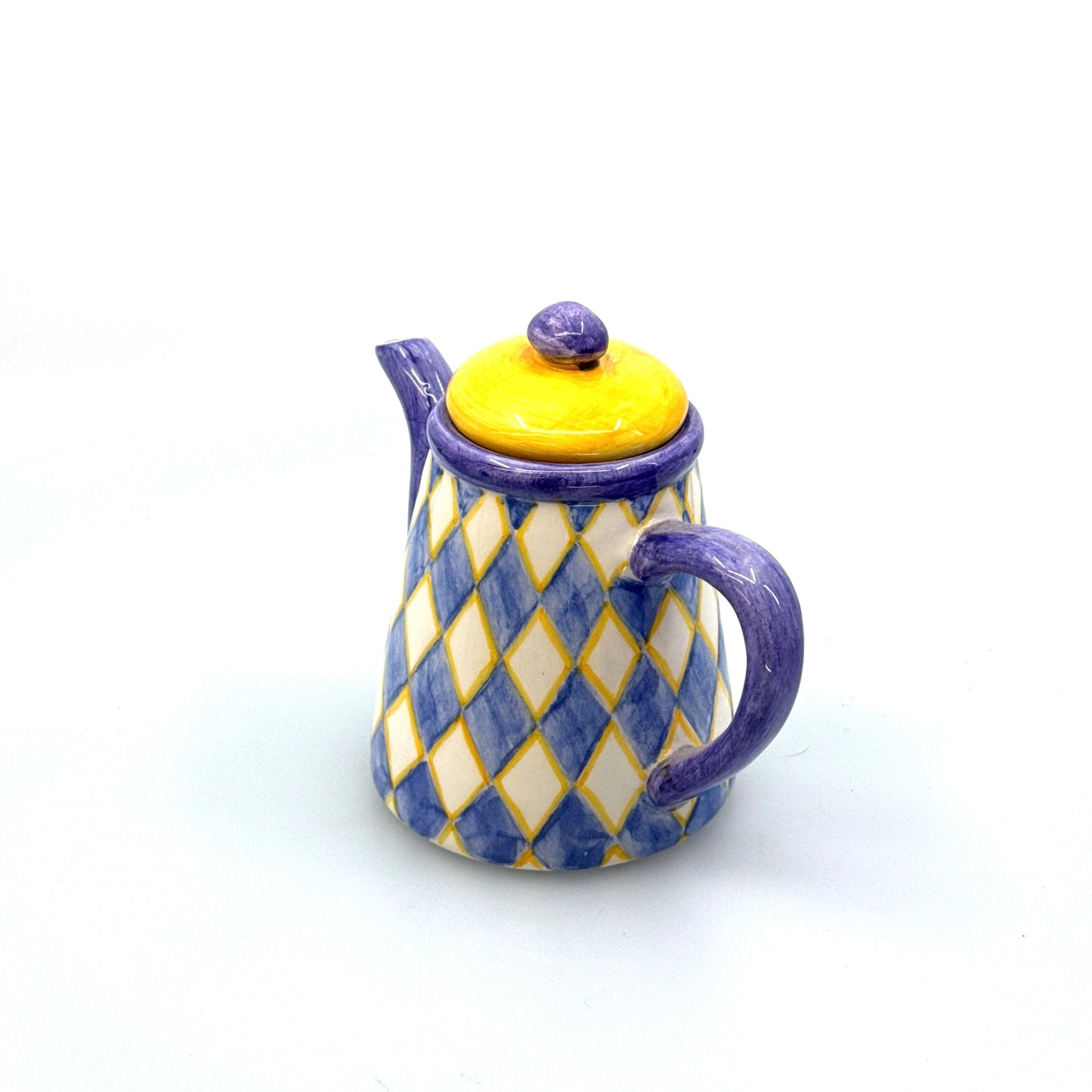 GKA | Colorful Harlequin Miniature Teapot | Color: Multicolor | Vintage