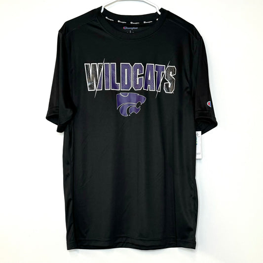 KANSAS STATE WILDCATS - NCAA | Mens S/s Poly T- Shirt | Color: Black | Champion | NWT