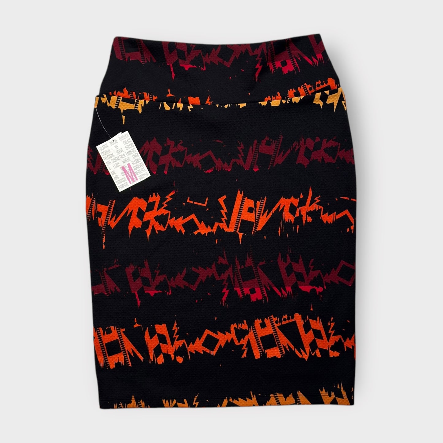 LuLaRoe Cassie Pencil Skirt - Black Multicolor Abstract - Women's M (8-10) - NWT