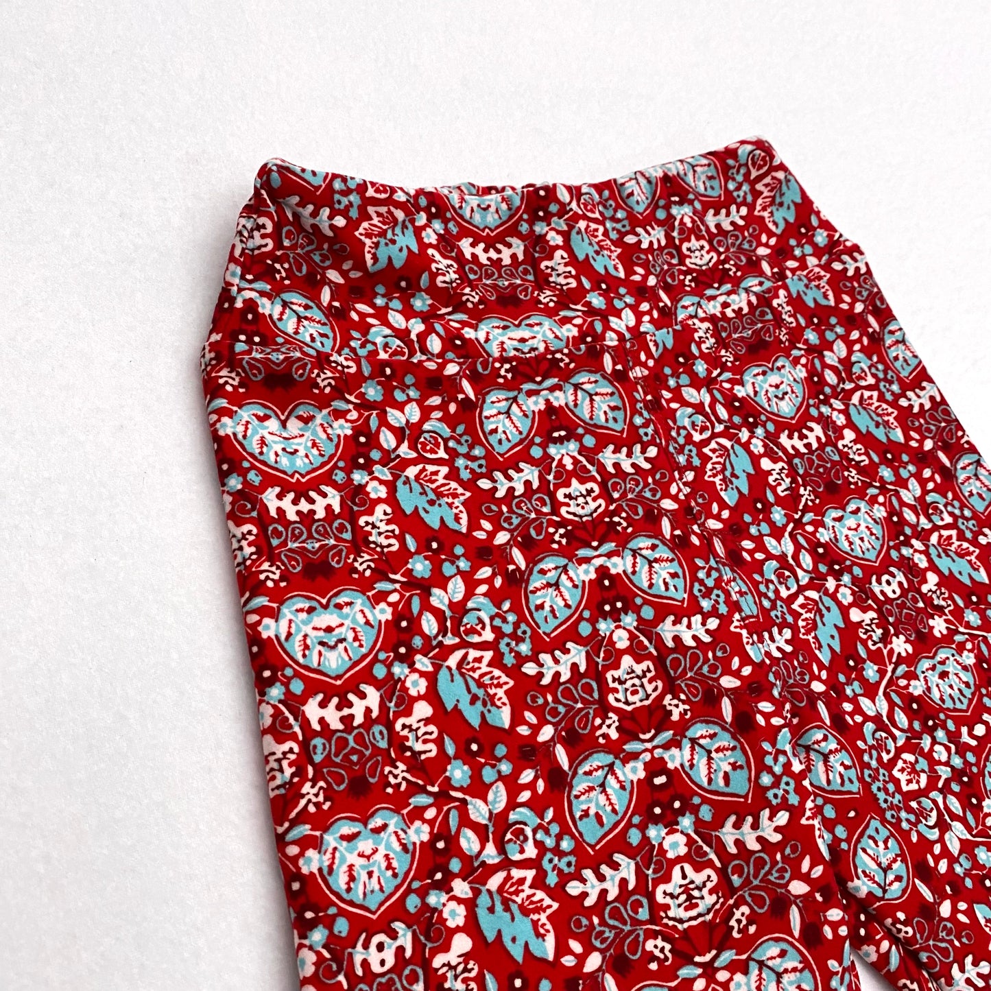 LuLaRoe Juniors Leggings | Tween (00-0) | Red Botanical Print | Buttery Soft | New