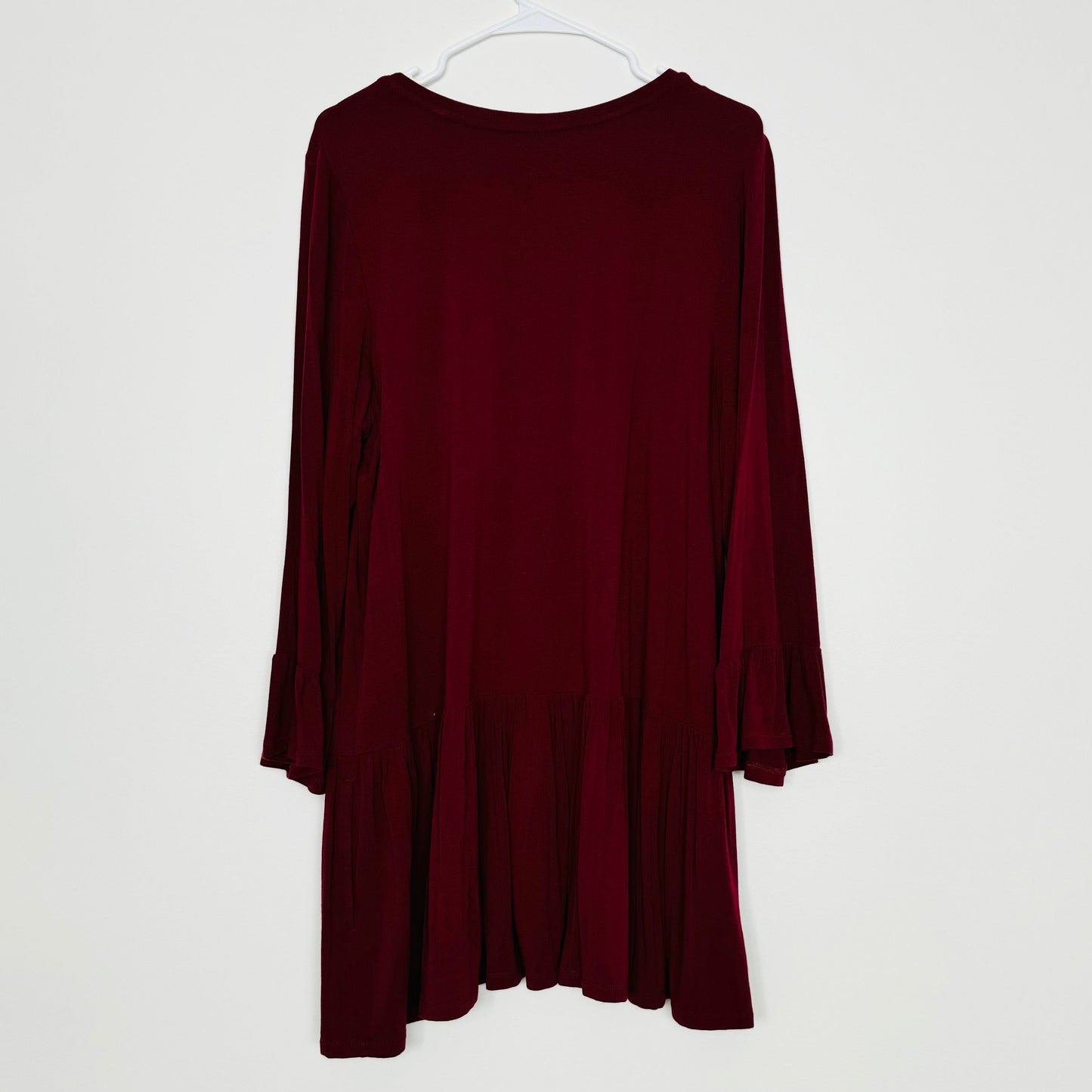 LoGo Lori Goldstein | Womens 3/4 Sleeve Asymmetric Tunic Top | Color: Garnet Red | Size: XL | EUC