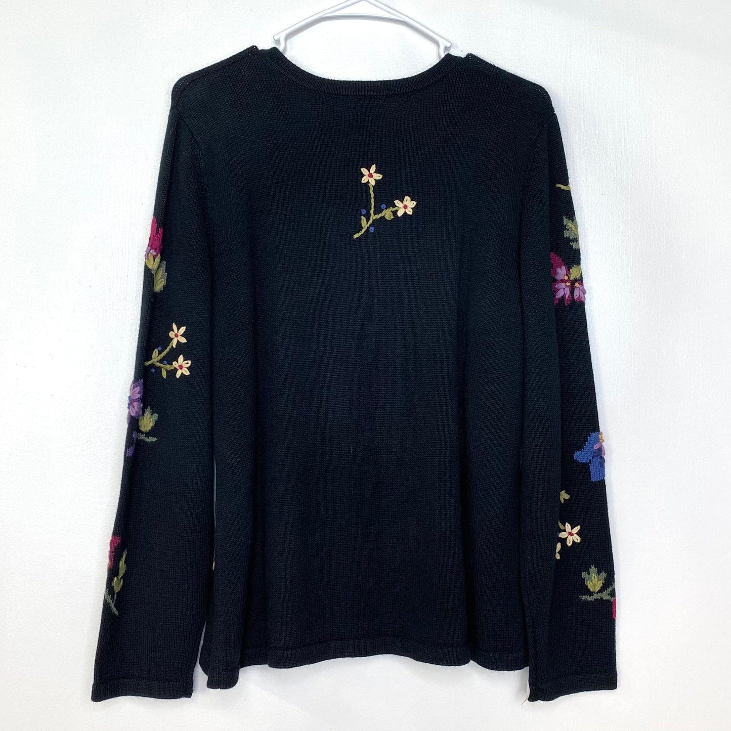 NWT The TOG Shop Womens Size M Black Floral Cardigan Sweater