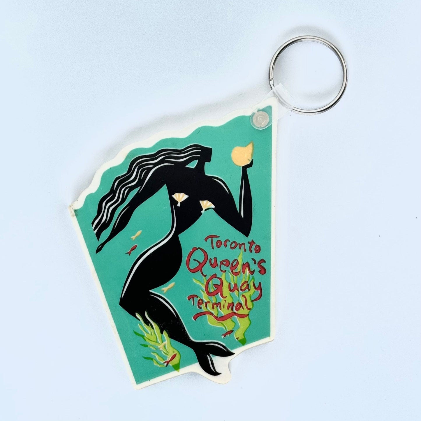 Vintage ’Toronto Queen’s Quay Terminal’ Keychain Key Ring Large Rubber